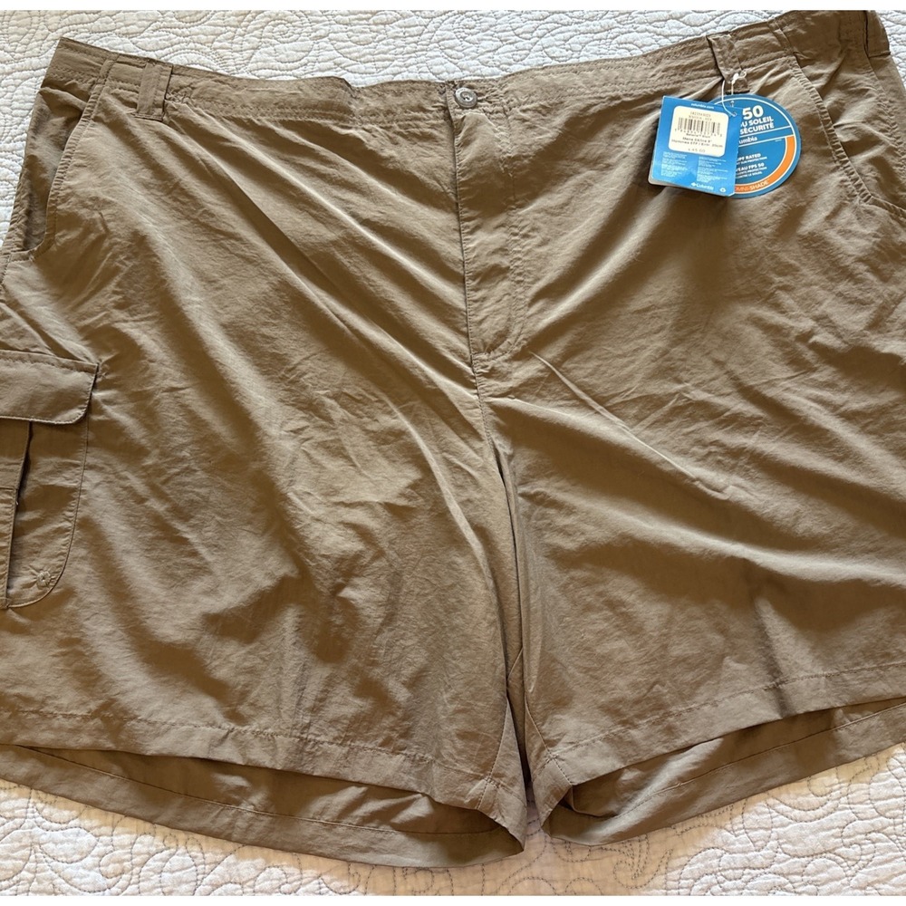 Columbia PFG NWT Bahama Omni-Shade Men's Gray 5X Nylon Shorts 8" Inseam UPF 50
